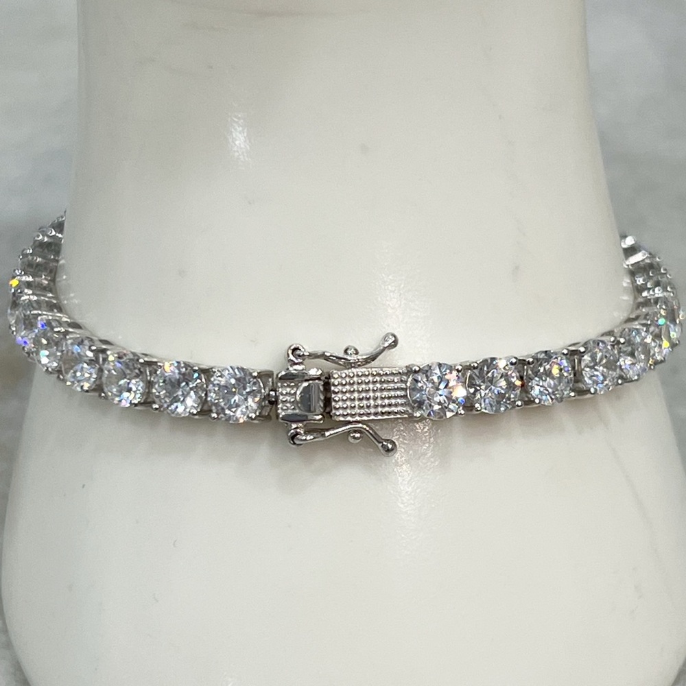 Swarovski Zirconia 7.25” Sterling Silver Tennis Bracelet by J Francis - Picture 6 of 15